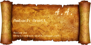 Ambach Anett névjegykártya