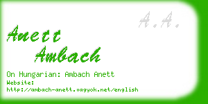anett ambach business card